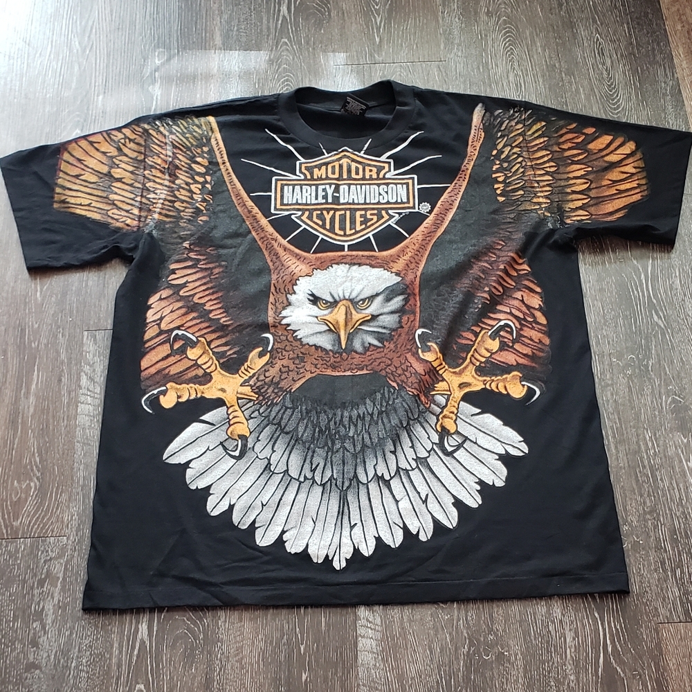 Harley Davidson Modern Boot AOP Tee Size L XL - Picture 7 of 7